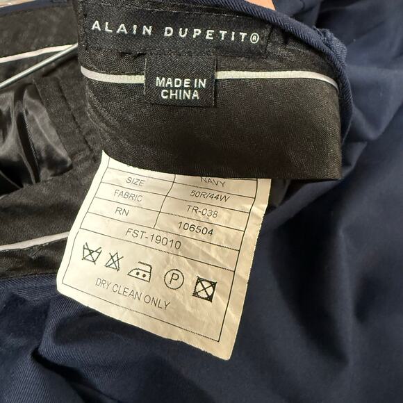 Alain Dupetit Men's Blue Navy Two Button 2 Piece Suit Set Size 50R/ 44W - Picture 5 of 10